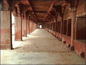 Stable, note rings for securing animals.  Not clear if they were uses for horses, elephants or both.